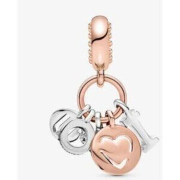 I Love You Letters Charm For Bracelet, Sterling Silver Charm - Picture 2 of 5